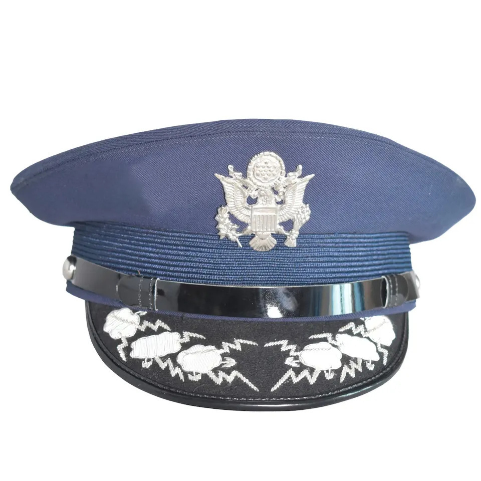 Wholesale Custom cap badge airline officer uniform captain cap pilot service caps New Design 2024 with customized logo printing