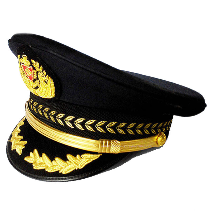 Bulk Quantity Fast Shipping Service Caps For Sale High Quality Hand Embroidered Officer Ceremonial Uniform Wear OEM Caps