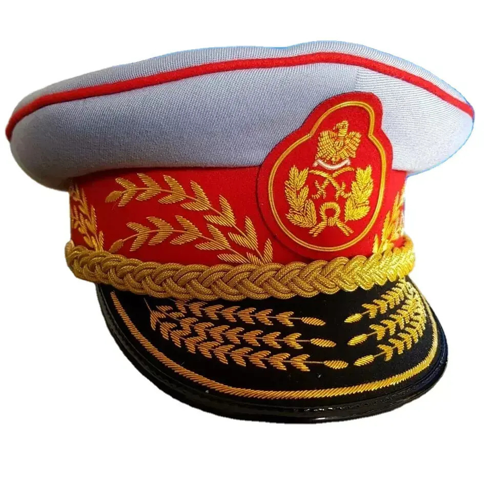 Wholesale Custom cap badge airline officer uniform captain cap pilot service caps New Design 2024 with customized logo printing