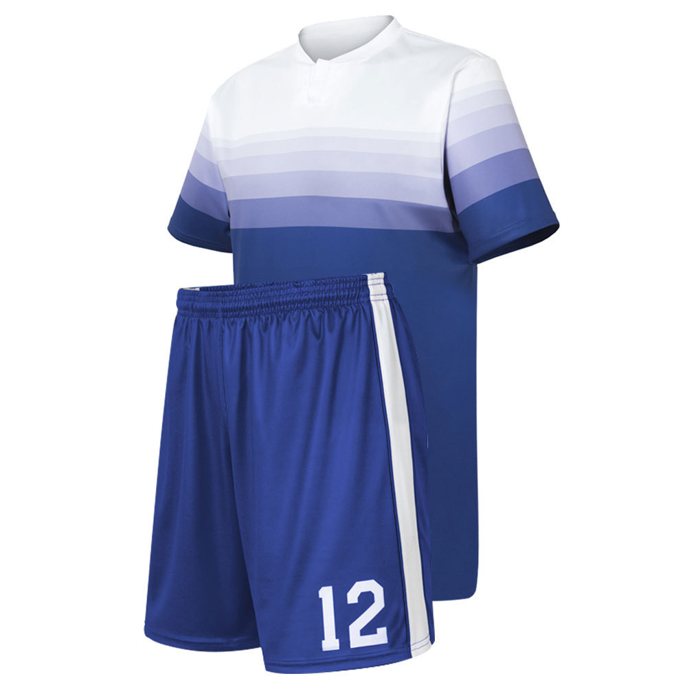 Best Wholesale Cheap Price Customized Logo Slim Fit Men Soccer Uniform  100% Top High Quality Blue Color Men Soccer Uniform