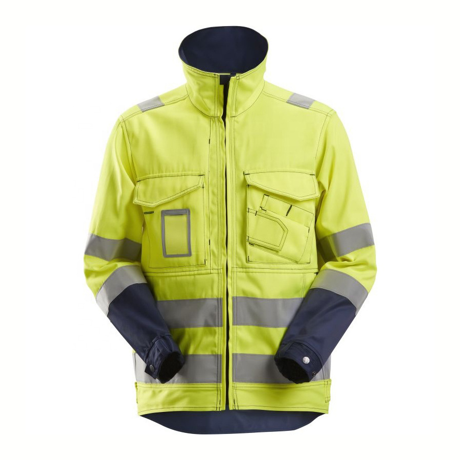 Winter 6 in 1 Bomber Jacket 100% Waterproof Hi Viz Rainwear Hivis Parka Heavy Warm Reflective Winter Safety Coat