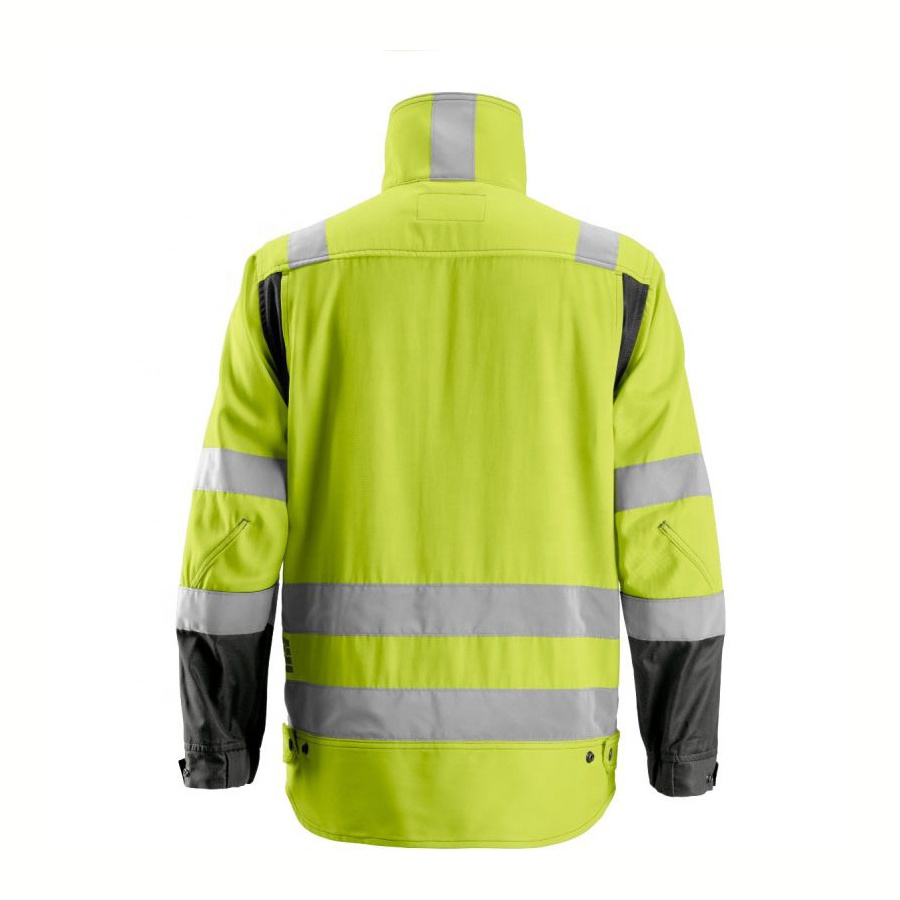 Winter 6 in 1 Bomber Jacket 100% Waterproof Hi Viz Rainwear Hivis Parka Heavy Warm Reflective Winter Safety Coat