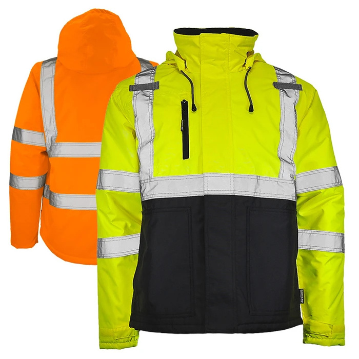 HI Vis waterproof/windproof softshell jacket with reflective tape customize logo for work and safety