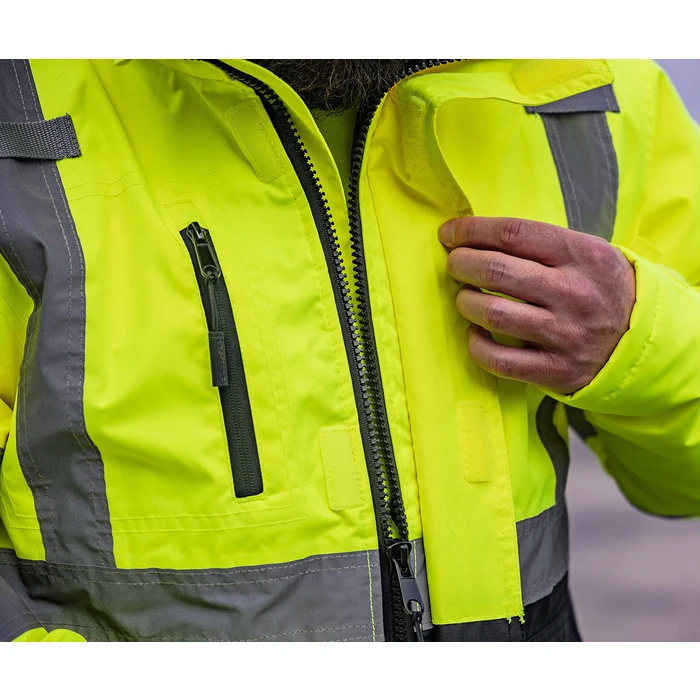 HI Vis waterproof/windproof softshell jacket with reflective tape customize logo for work and safety