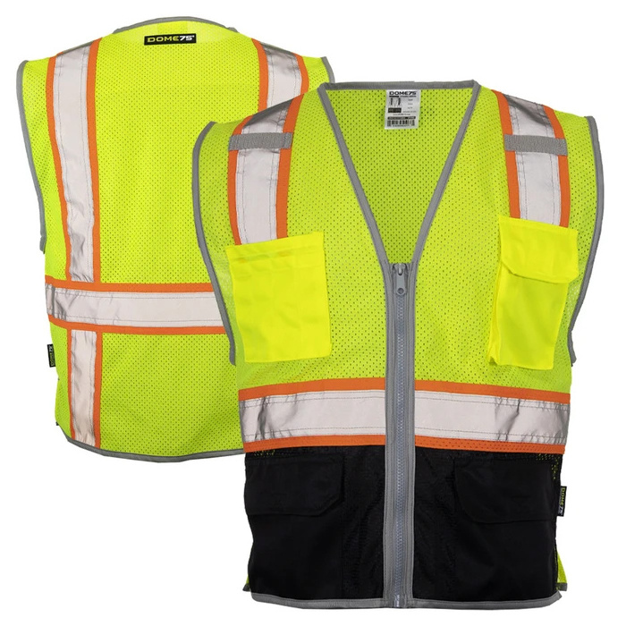 Black Bottom HiVis Contrast Cool Mesh Road Safety Workwear Work Reflective Safety hi vis Vest