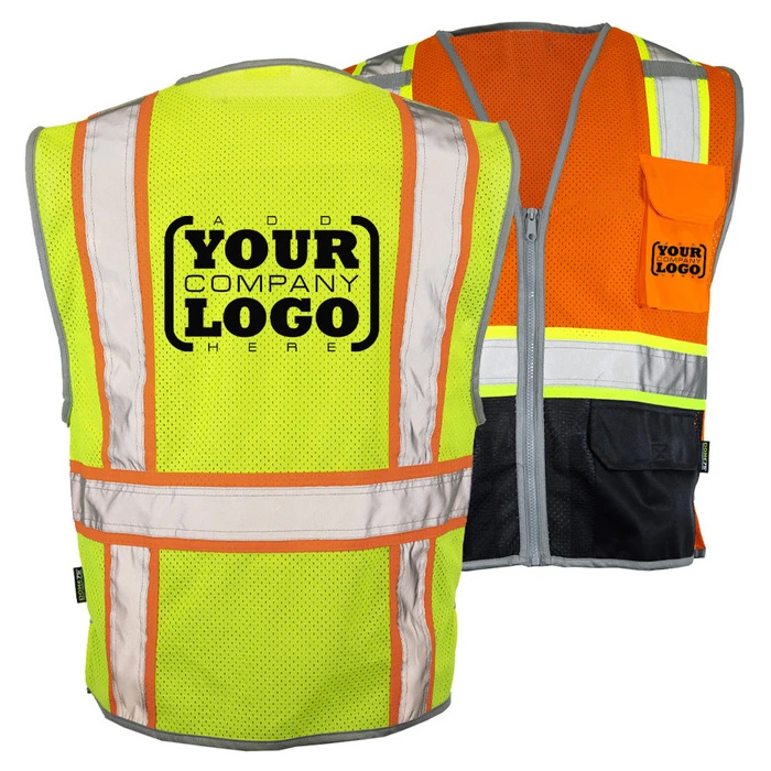 Black Bottom HiVis Contrast Cool Mesh Road Safety Workwear Work Reflective Safety hi vis Vest