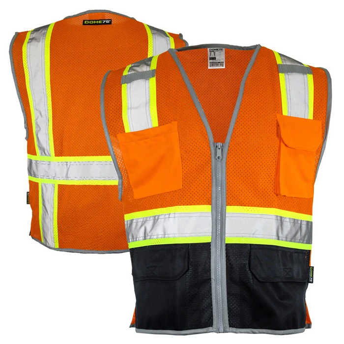 Black Bottom HiVis Contrast Cool Mesh Road Safety Workwear Work Reflective Safety hi vis Vest