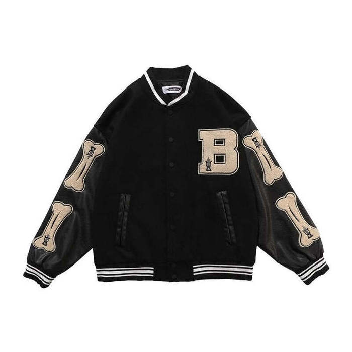 Custom Baseball Letterman Varsity Bomber 100% Wool Leather Sleeves Jacket with Custom Logo and Embroidery