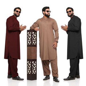 Factory Custom Shalwar Kameez Men Wholesale Formal Men Shalwar Kameez Muslim Men Top And Pant Set