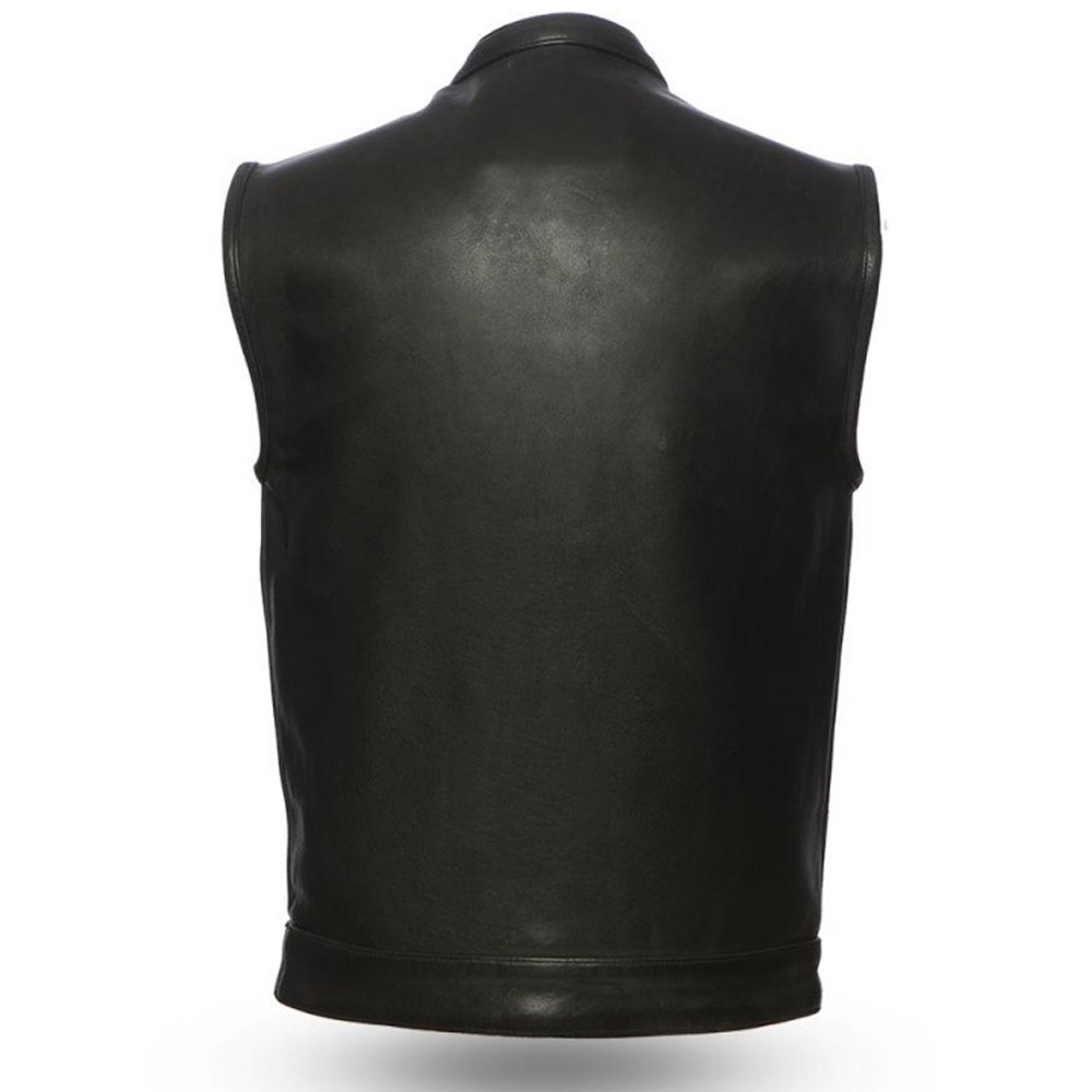 Premium Quality New Stylish Breathable Leather Vest For Men / Plus Size Fashionable Sleeveless Men Leather Vests For Casual Wear