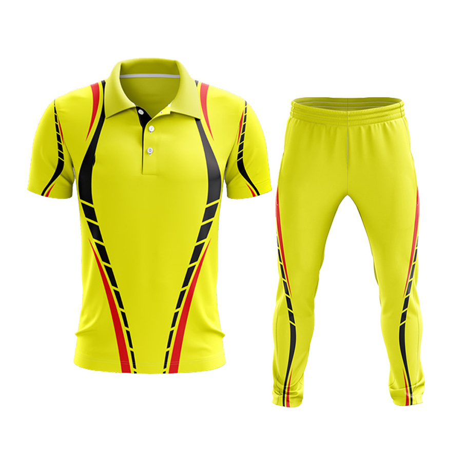 New design men sublimation wholesale cricket uniform sets for sale custom 100% Polyester sublimation team cricket uniform