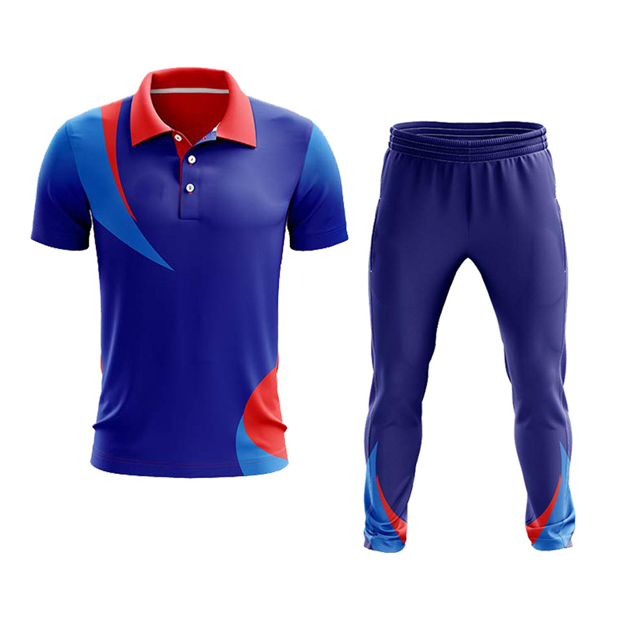 New design men sublimation wholesale cricket uniform sets for sale custom 100% Polyester sublimation team cricket uniform