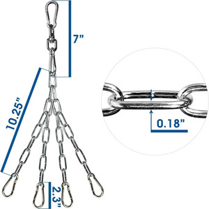 Punching Bag Hanger chain , Stainless Steel Swivel Chain with 4 Snap Hooks for Heavy Bag, Gym Swing, Trapeze, and Hammock