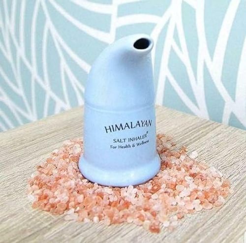 Himalayan Salt Inhaler Ceramic with Free Himalayan Pink Salt - Natural Salt Inhaler Himalayan for Asthma and Allergy Relief