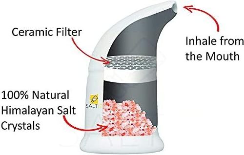 Healthy Living Original Himalayan Salt Inhaler Great for Allergy and Asthma Relief - Handheld and Portable - Lavender