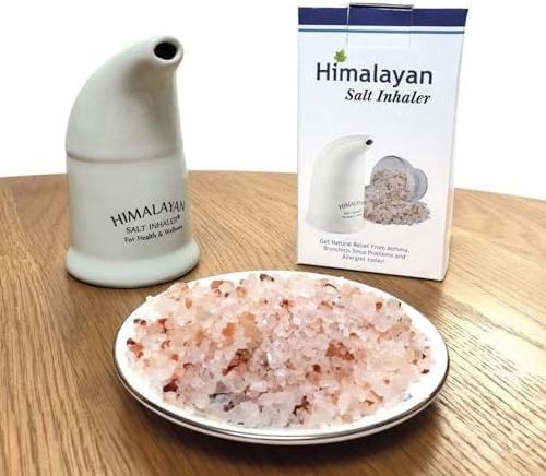 Himalayan Salt Inhaler Ceramic with Free Himalayan Pink Salt - Natural Salt Inhaler Himalayan for Asthma and Allergy Relief