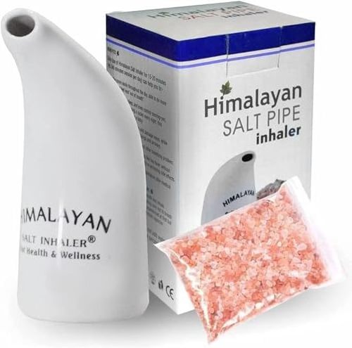 Himalayan Salt Inhaler Ceramic with Free Himalayan Pink Salt - Natural Salt Inhaler Himalayan for Asthma and Allergy Relief