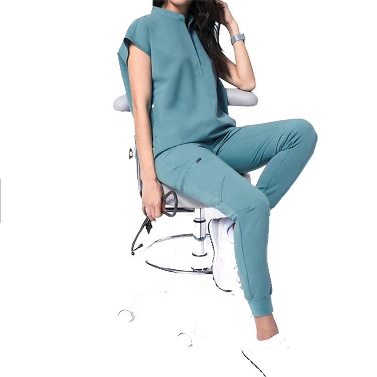 Best Quality Print Scrubs Tops Women Y-neck Medical Nurse Scrubs Uniform Short Sleeves Hospital Uniform Print Scrubs Tops