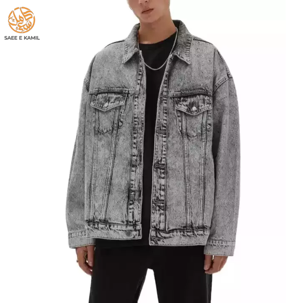 Fur Collar Men Ripped Light Blue Winter Denim Jacket Factory Manufacturing In Bulk Premium Quality Ripped Button Up Jean Jacket