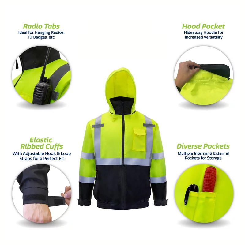 High Visibility Reflective Safety Jacket Construction Wear Safety Clothing Work Wear Reflective Safety Jackets