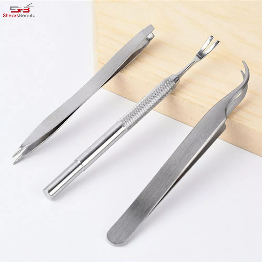 Hot sale In Stock High Quality Pet Dog Cat Tick Remover Stainless Steel Removal Fork And Curved Tweezers