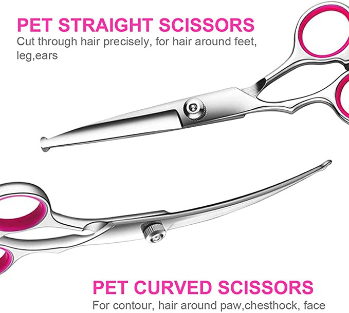 Grooming Scissors For Dogs Professional High Quality Pet Grooming Scissors 5 Inch Shears Hair Thinning Scissors For Dog Cat Pet