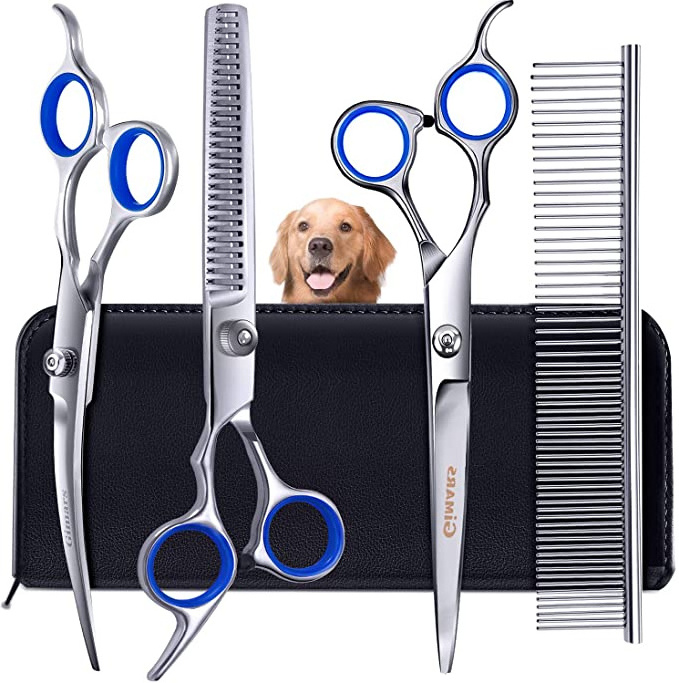 Grooming Scissors For Dogs Professional High Quality Pet Grooming Scissors 5 Inch Shears Hair Thinning Scissors For Dog Cat Pet