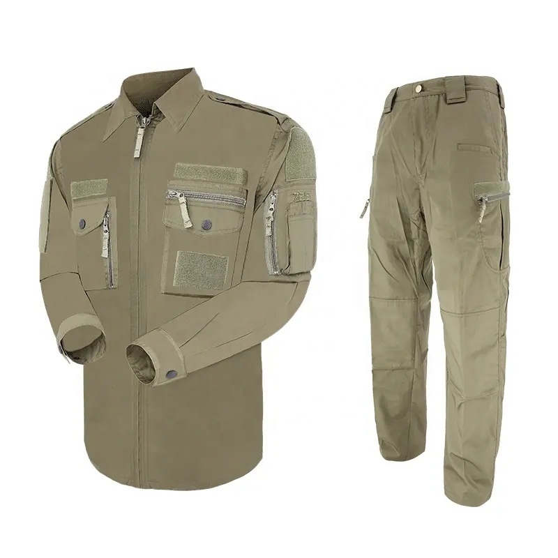 Double Safe Custom Multifunctional Khaki Tactical suit security uniform woodland camouflage Uniforms Safety suit For men