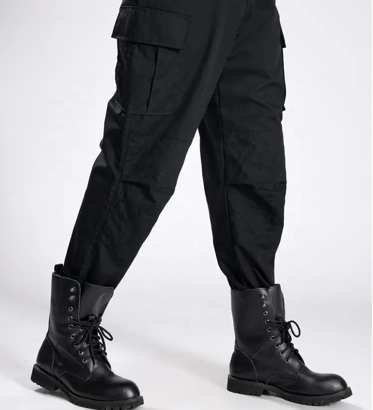 Men's Security Guard Black Pants Outdoor Apparel Water Repellent Ripstop Cargo Lightweight Hiking Work Pants