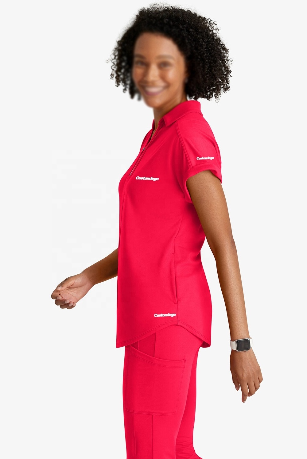 2024 Washable Anti-wrinkle OEM shorts Sleeve Hospital Uniform Medical Nursing Factory Wholesale Uniforms Womens Scrub top