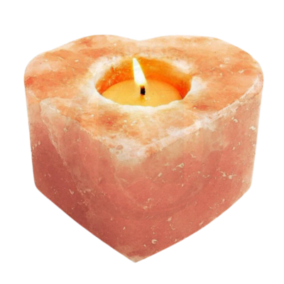 Himalayan Salt Natural Pink Heart Shape Salt Holder Tea Light Candles Home Fragrance Candle Jars For Sauna Restaurant Bar