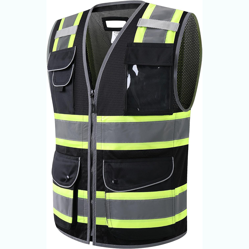 Orange Safety Vest Custom Logo Breathable Summer Class 2 Hi Vis Safety Vest Jacket Construction Men Reflective Security Vest