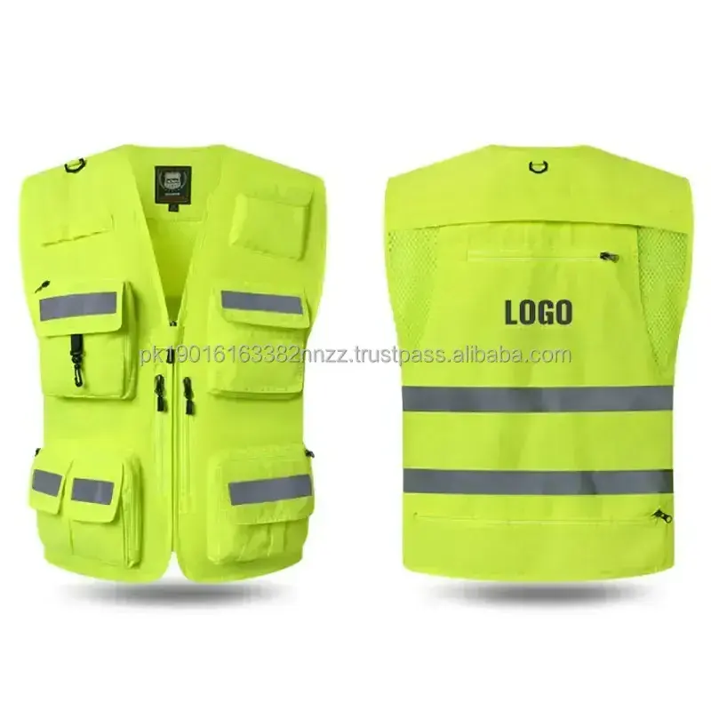 Wholesale Multi Pocket Vest Jacket Mesh Hi Vis Heavy Duty Construction Safety Work Vest Customized Outdoor Security Work Vest