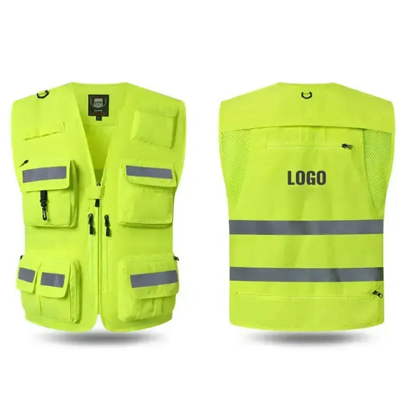 Wholesale Multi Pocket Vest Jacket Mesh Hi Vis Heavy Duty Construction Safety Work Vest Customized Outdoor Security Work Vest