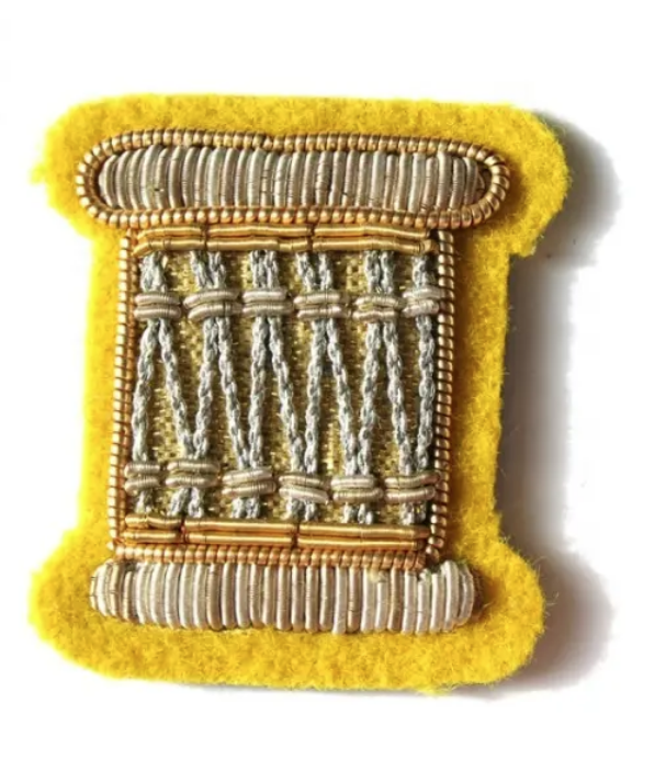 Custom Embroidered Patch 3d Drum Major Gold Bullion Made OEM Customized Gold & White Bullion Wire Hand Embroidered Patch Emblem