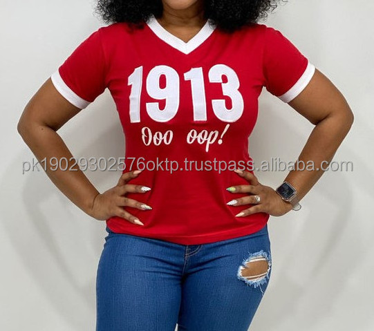 Top Selling New Fashionable Delta Sigma Theta 1913 V-neck sorority and fraternity T-shirt