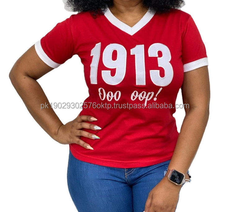 Top Selling New Fashionable Delta Sigma Theta 1913 V-neck sorority and fraternity T-shirt