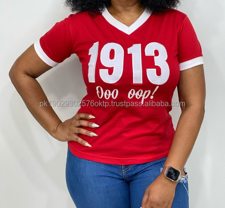 Top Selling New Fashionable Delta Sigma Theta 1913 V-neck sorority and fraternity T-shirt