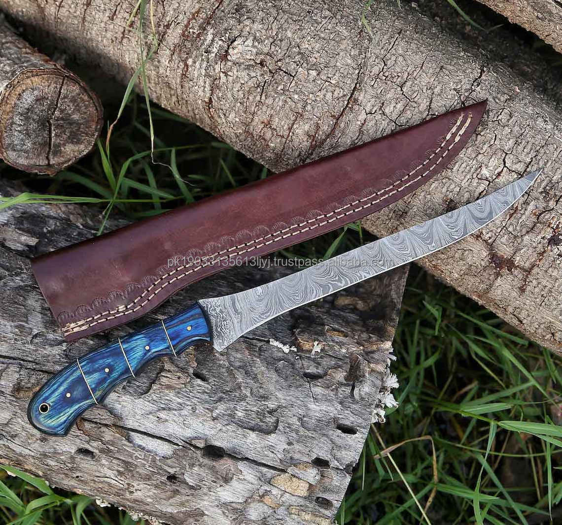 New Arrival Fillet Knife Pakka Wood Handle Outdoor Vegetable Stainless Steel Fishing Fillet Knife