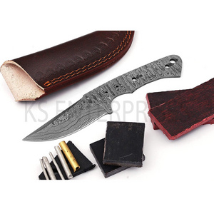 Damascus Knife Making Kit DIY Handmade Knife Blanks Including Pins Handle Scales for Knife Making Supplies