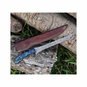 New Arrival Fillet Knife Pakka Wood Handle Outdoor Vegetable Stainless Steel Fishing Fillet Knife