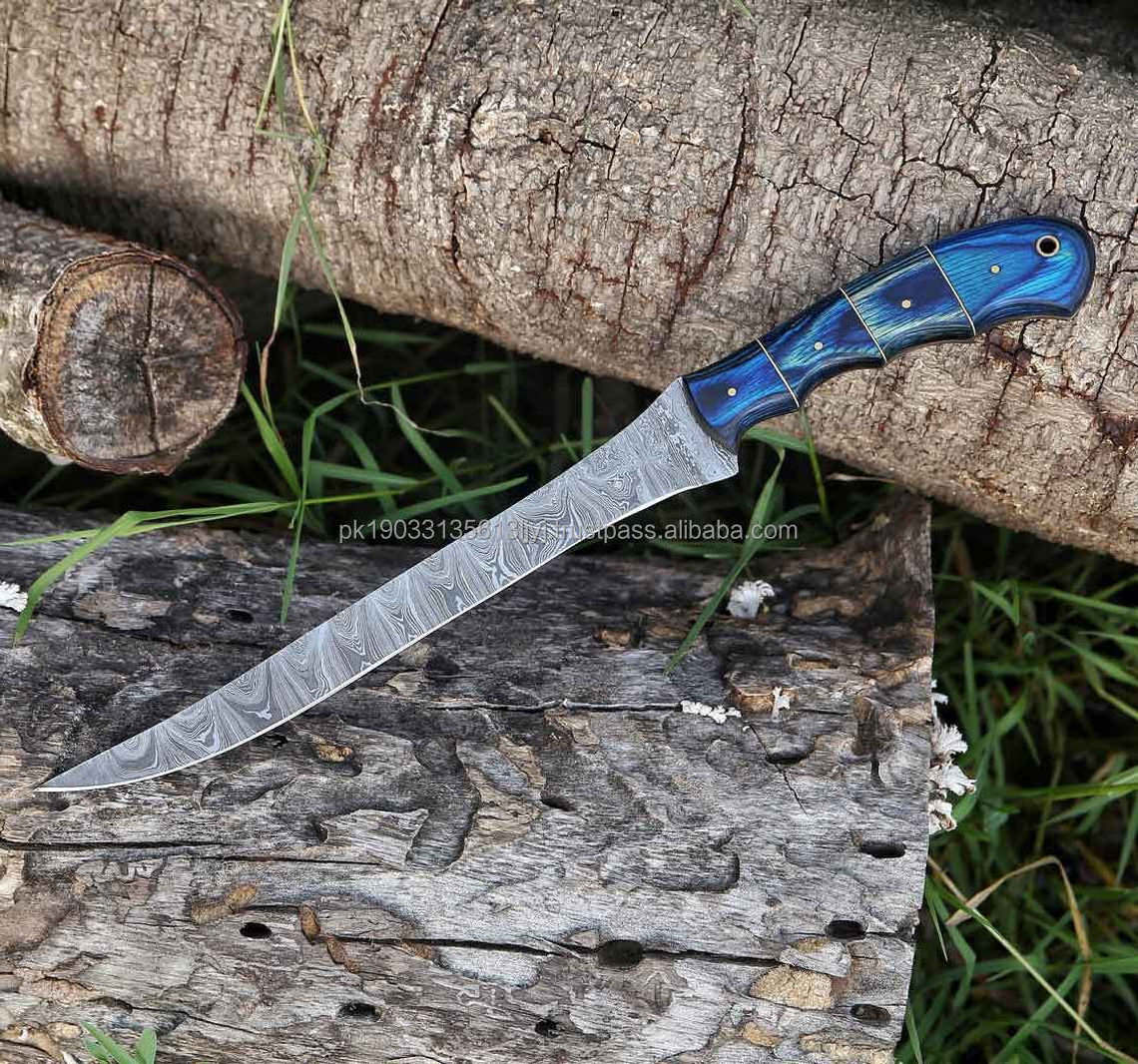 New Arrival Fillet Knife Pakka Wood Handle Outdoor Vegetable Stainless Steel Fishing Fillet Knife