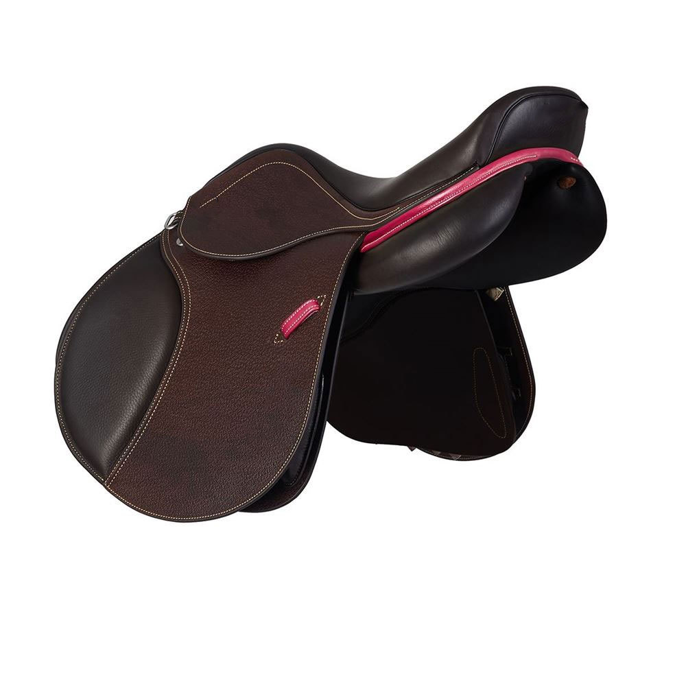 Horse English Saddle All Purpose Premium Leather Jumping Riding Horse SaddleBrown Color Saddles Customize Logo Black Color