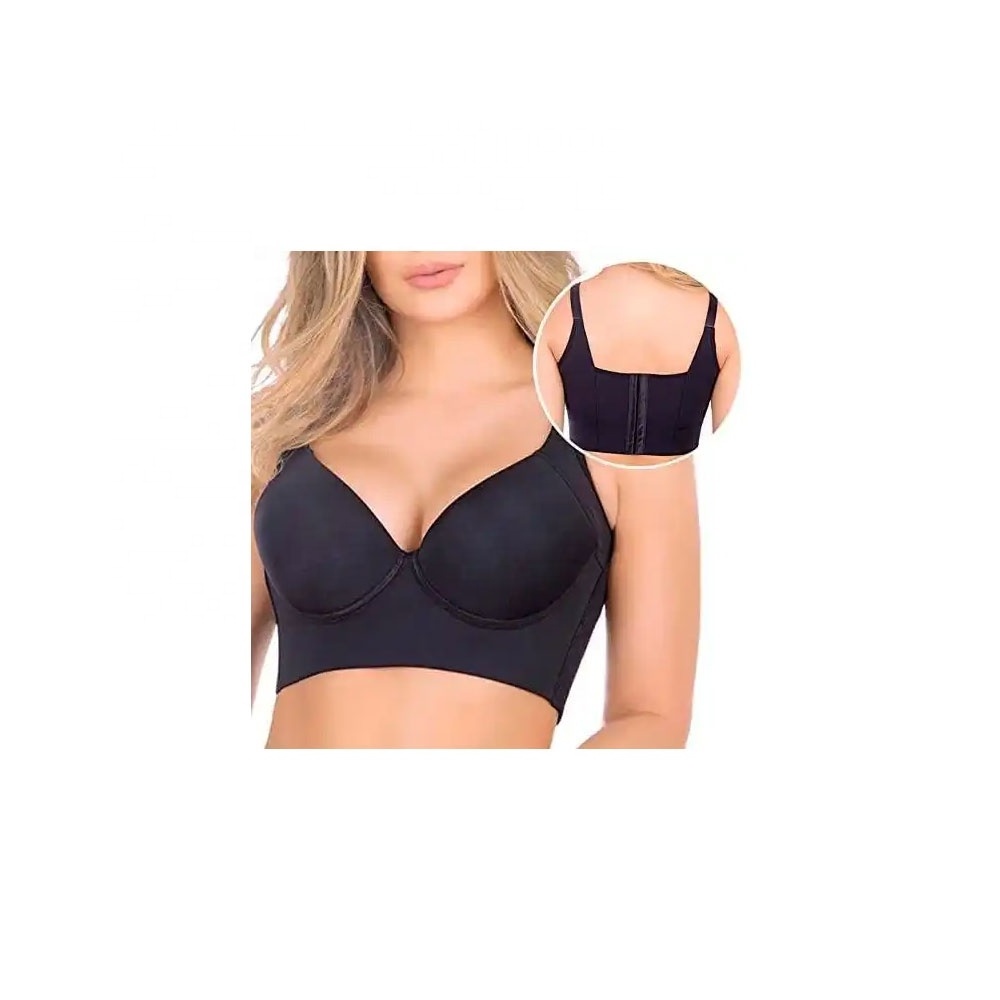 Ladymate ODM/OEM Women Deep Cup Bra Hide Back Fat Full Back Coverage Bra with Shapewear Incorporated Push Up plus size Bras