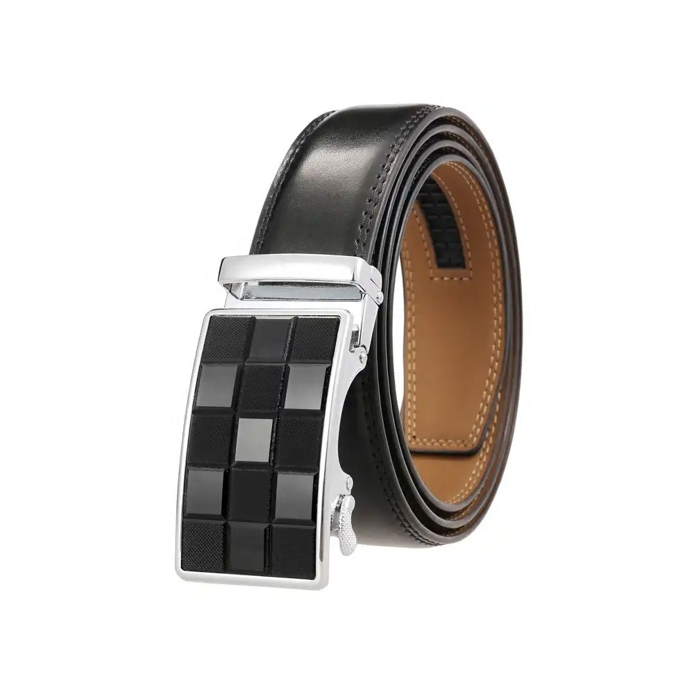 Brand custom Genuine Leather belt can print logo ratchet belt factory men's belt