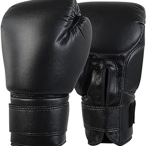 Boxing Gloves Fighting Punching Bag Training Plain Blank Kickboxing Color Black Get Boxing Gloves GS-BG-13