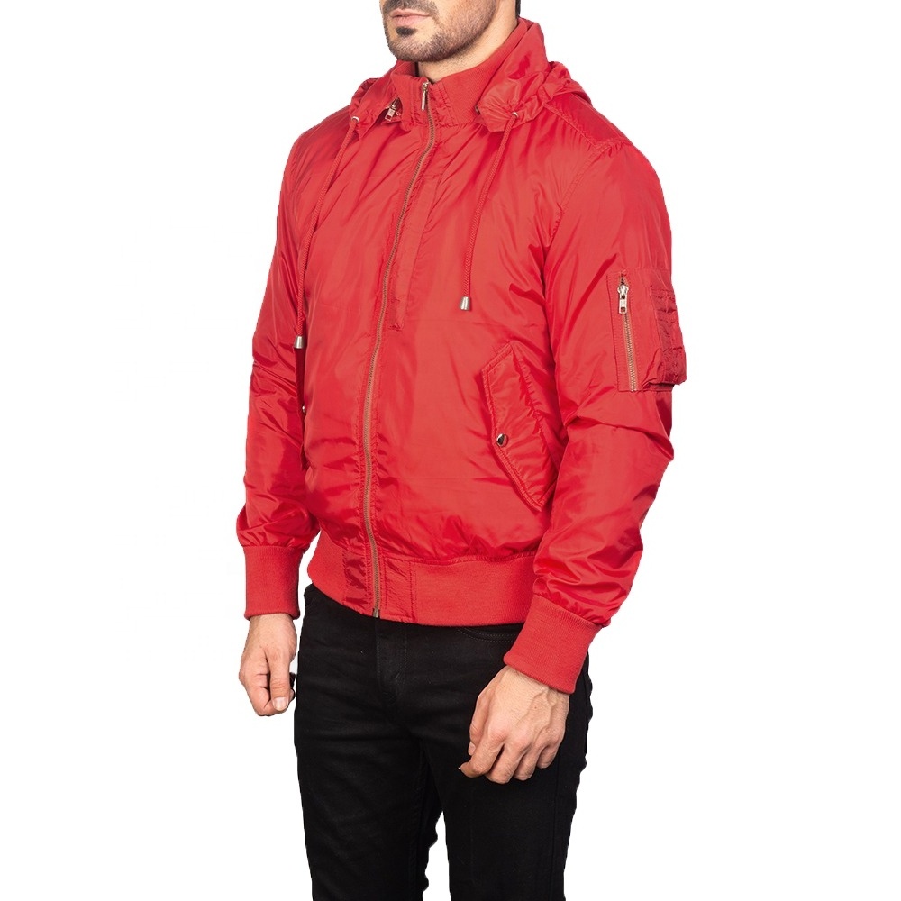 Hot Selling Red Bomber Jacket For Men OEM Street wear Bomber Jacket For Men Custom logo Outdoor Fashion Men's jackets