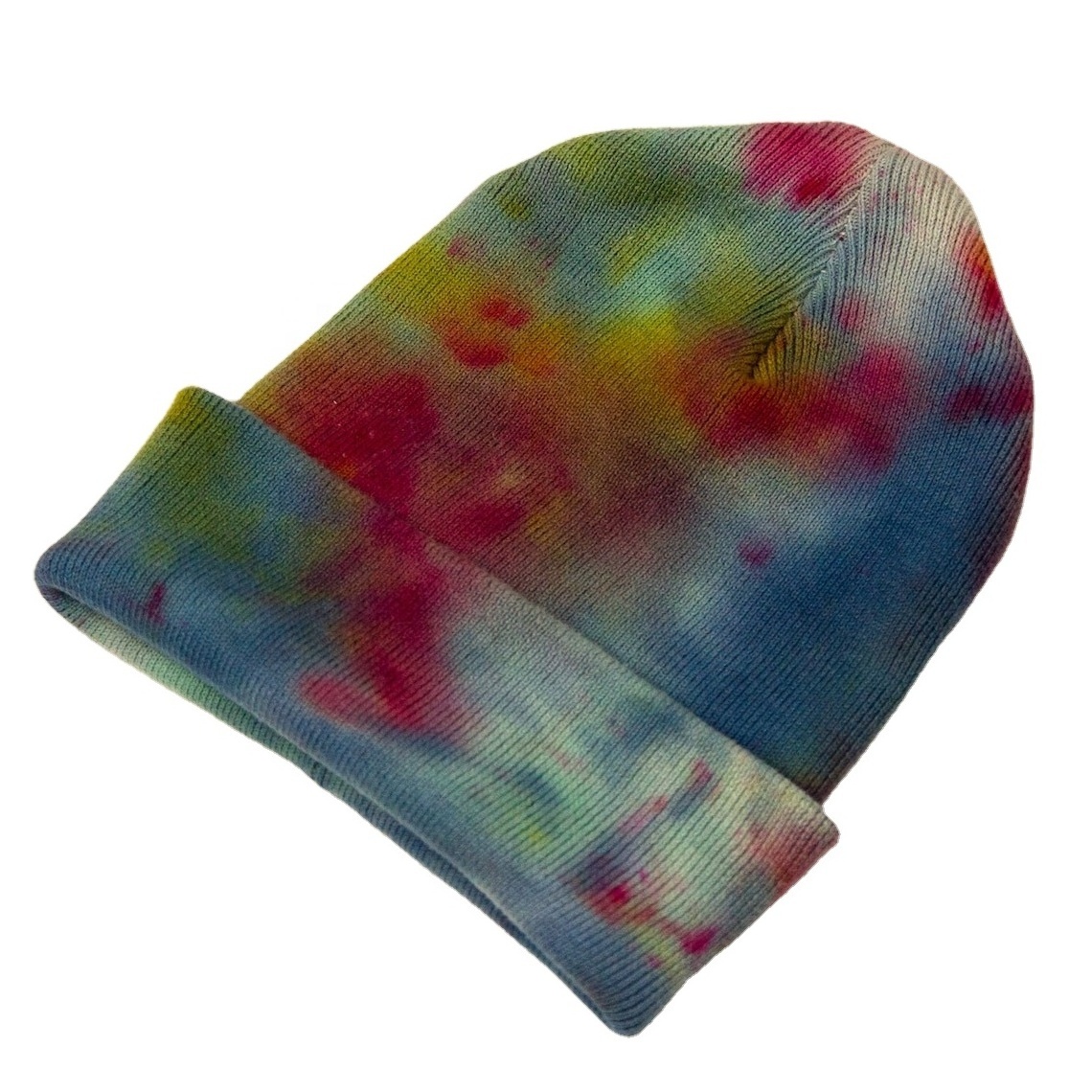 Wholesale All Over Print Tie Dye Head Warmer Knitted Beanies Winter Streetwear Tie Dye Beanie Winter Hats Men Women BFS-BC-004