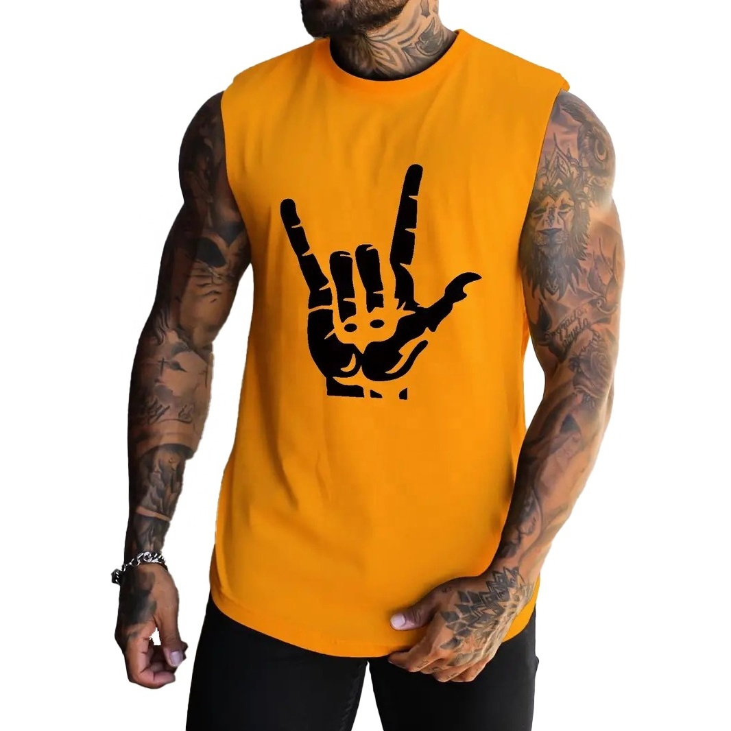 HIgh Quality Gym Fitness Tank Tops Men Custom Logo Printing Sports Vest For Men Streetwear Casual Summer Tank Tops Men