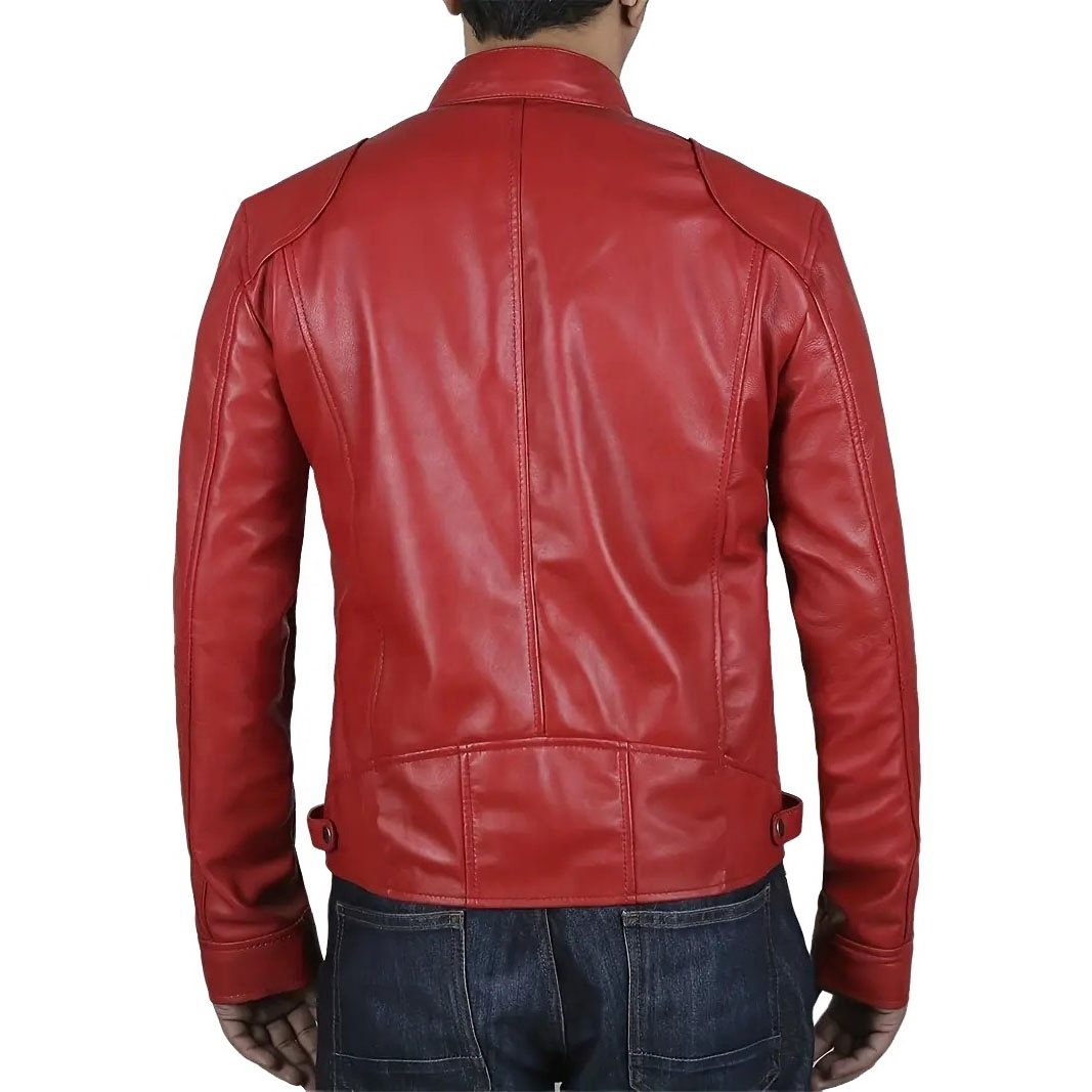 Men's Faux Leather Jacket For Motorcycle New Style Windbreaker Plain Leather Jackets Men Zipper Fashion Wear Motorbike Jackets